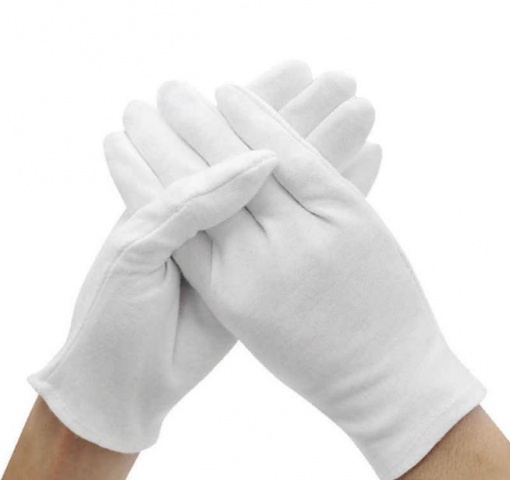 Rękawice bawełniane kelnerskie białe L 12 par