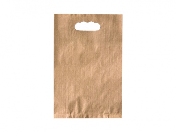 Torba papierowa fałdowa zakupowa szara 300/80/465 70g/m2