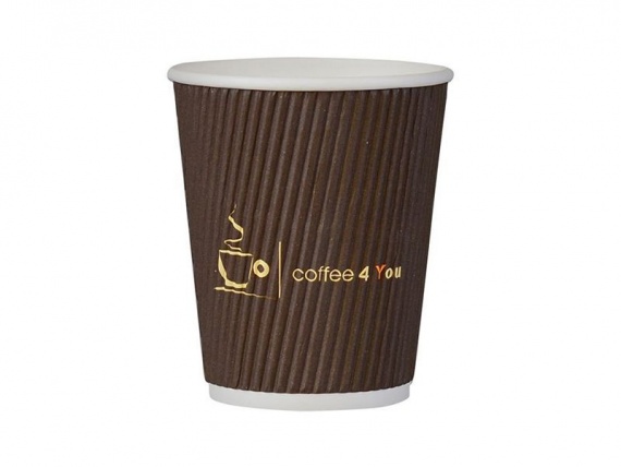 Kubek papierowy karbowany ciemny 250ml 25szt