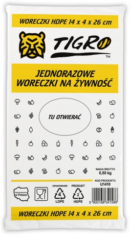 Tigro woreczki HDPE na żywności 22*26 U1410