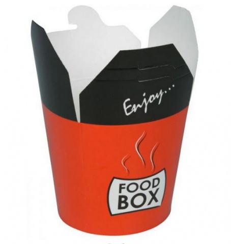 Kubełek box nadruk "food box" papierowy powlekany PE 500ml A50