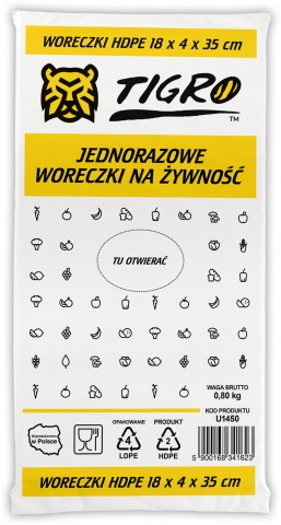 Tigro woreczki HDPE na żywności 26*35 U1450