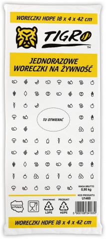 Tigro woreczki HDPE na żywności 26*42 U1460