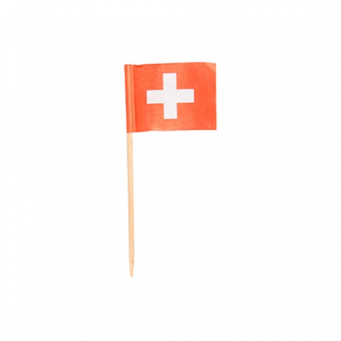 Wykałaczki z flagą Szwajcarii 8cm 100szt 16649