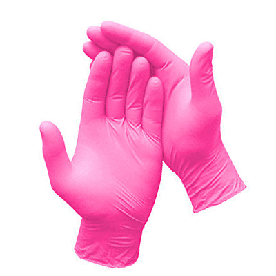 Rękawice nitrylowe różowe rozmiar L 100 sztuk 