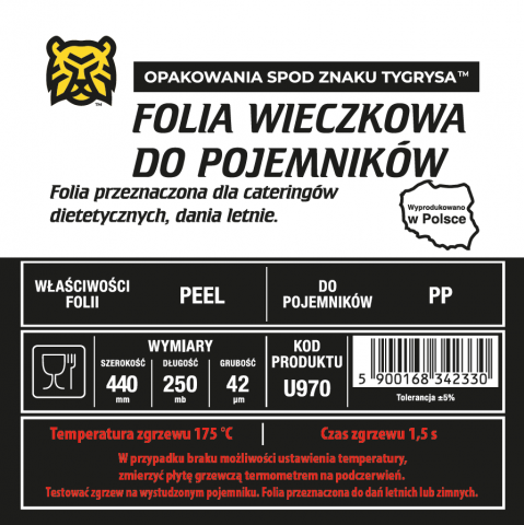 Folia do zgrzewu EASY PEEL 440mm/250mb 42mik. U970