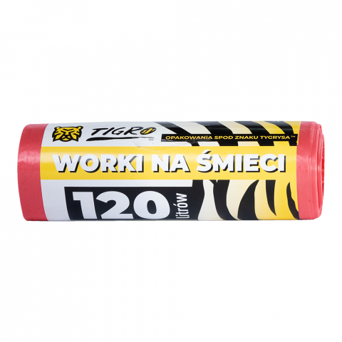 Tigro czerwone worki na odpady 120L 10 sztuk