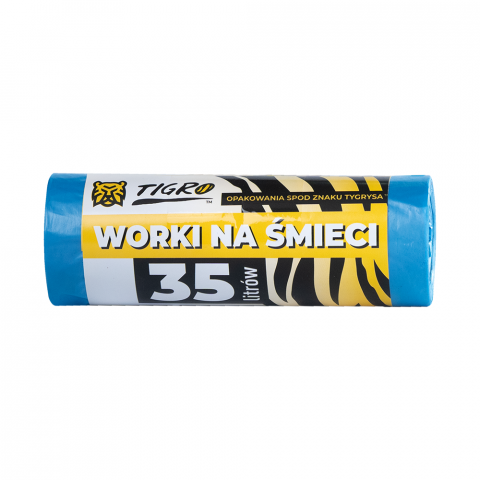 Tigro niebieskie worki na odpady 35L 15 sztuk