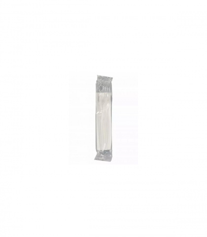 Plastikowy wielorazowy komplet widelec+serwetka transparent PS