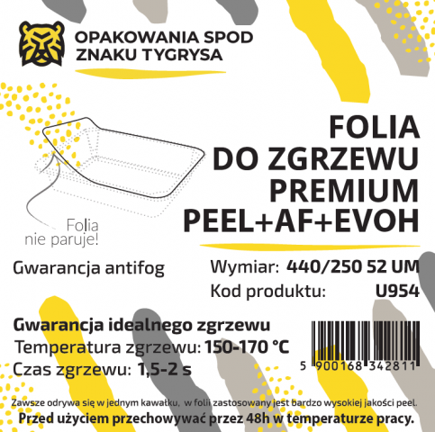  Folia wieczkowa zgrzewalna PREMIUM EASY-PEEL ANTIFOG EVOH 440mm/250mb 52um U954