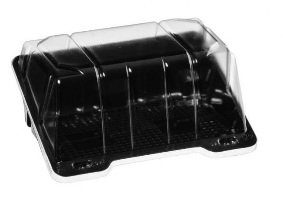 Pojemnik na ciasto czarno transparentny 150/100/65 BL1510 R-PET
