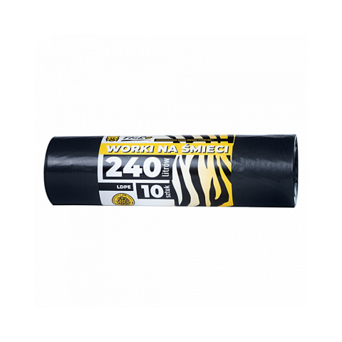 TIGRO WORKI NA ŚMIECI LDPE 240L 120x150 A10 CZARNE PREMIUM