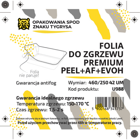 FOLIA DO ZGRZEWU EASY PEEL PREMIUM ANTYFOG EVOH 460mm 250mb 42 MIKRONY U988