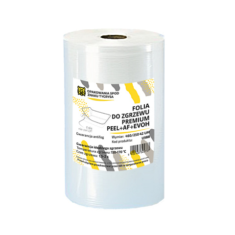 FOLIA DO ZGRZEWU EASY PEEL PREMIUM ANTYFOG EVOH 460mm 250mb 42 MIKRONY U988