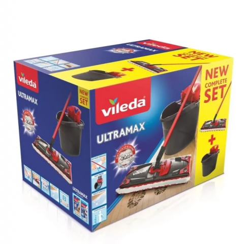 VILEDA MOP PŁASKI ZESTAW WIADRO+KIJ+MOP