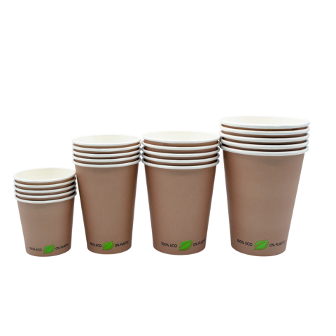  Kubek papierowy BEZ SUP kraft napis 100% eco 0% plastic 100ml 60mm