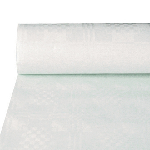 Obrus w rolce 50m/1,2m Damaszkowy biały