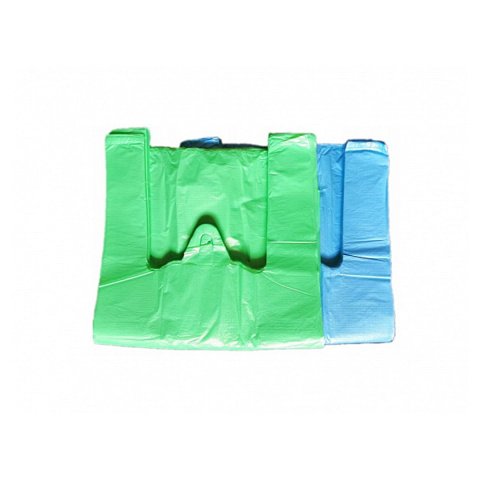 Reklamówka HDPE SUPER JAKOŚĆ 25/45 140 sztuk 12 mikronów niebieska zielona