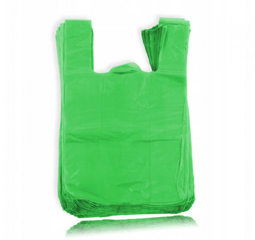 Reklamówka HDPE SUPER JAKOŚĆ 25/45 100 sztuk 15 mikronów zielona