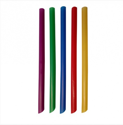 Słomka plastikowa 12mm 200mm kolorowa ścięta