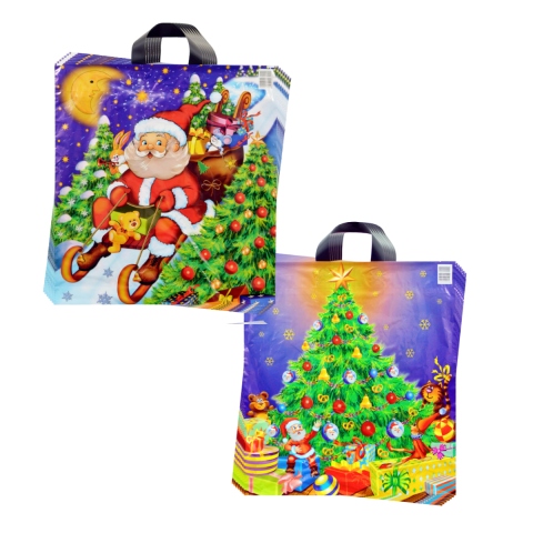 Reklamówka LDPE 40/45 100 sztuk nadruk świąteczna