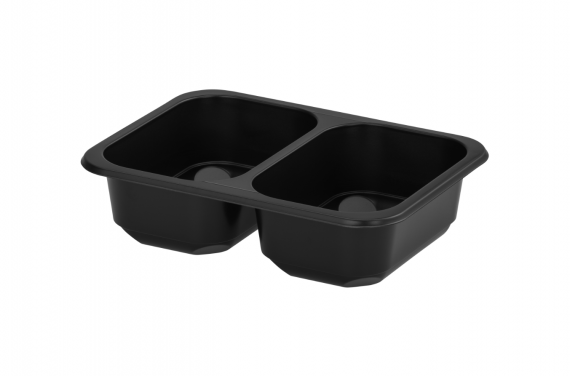 Pojemnik do zgrzewu 187/137/48 czarny 2-DZIELNY