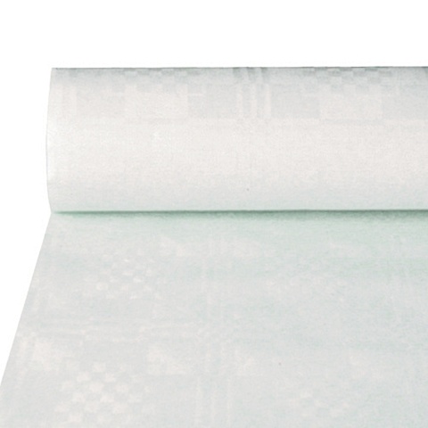 Obrus w rolce 50m/1,2m Damaszkowy biały