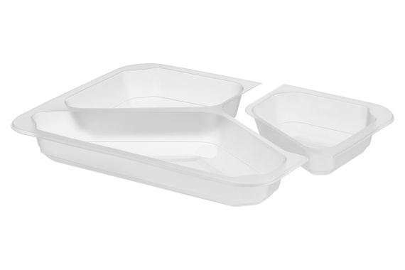 Pojemnik do zgrzewu mleczny 227/178/30 3-DZIELNY odrywany