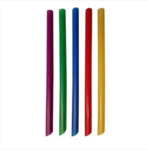 Słomka plastikowa 12mm 200mm kolorowa ścięta