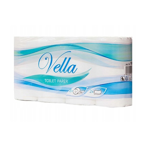 PAPIER TOALETOWY 2W 28MB CELULOZA 8 ROLEK VELLA