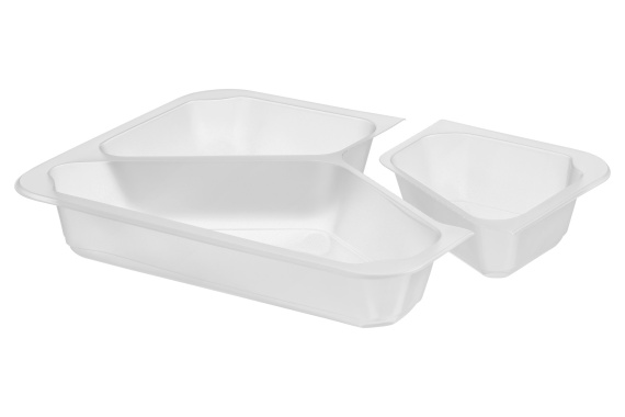 Pojemnik do zgrzewu mleczny 227/178/40 3-DZIELNY odrywany