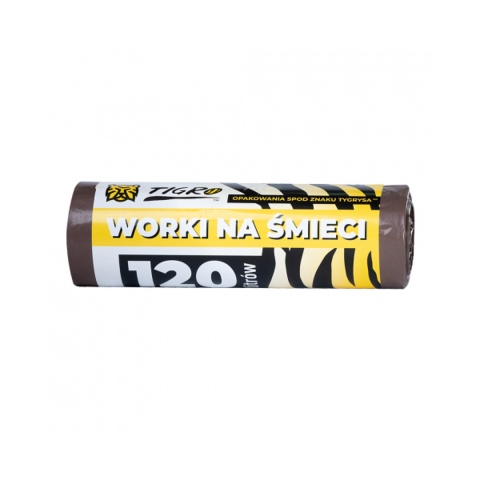 TIGRO WORKI NA ŚMIECI LDPE 120L 70x110 A10 BRĄZOWE PREMIUM