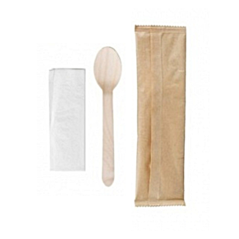 DREWNIANY KOMPLET SERWETKA ŁYŻKA ZAPAKOWANIA W PAPIER A250