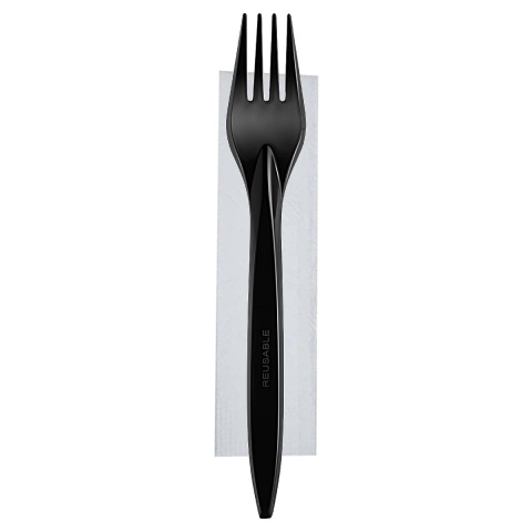 Premium wielorazowy komplet WIDELEC SERWETKA czarny