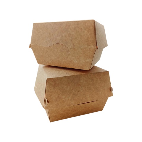Kraft kartonik BURGER zamykany 115/115/75