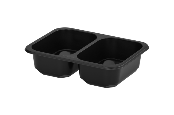 Pojemnik do zgrzewu 187/137/48 czarny 2-DZIELNY