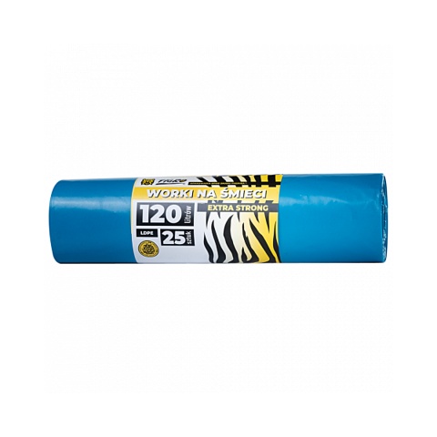 TIGRO WORKI NA ŚMIECI LDPE EXTRA STRONG 120l 70X110 A25 NIEBIESKIE