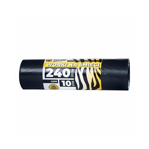 TIGRO WORKI NA ŚMIECI LDPE 240L 120x150 A10 CZARNE PREMIUM