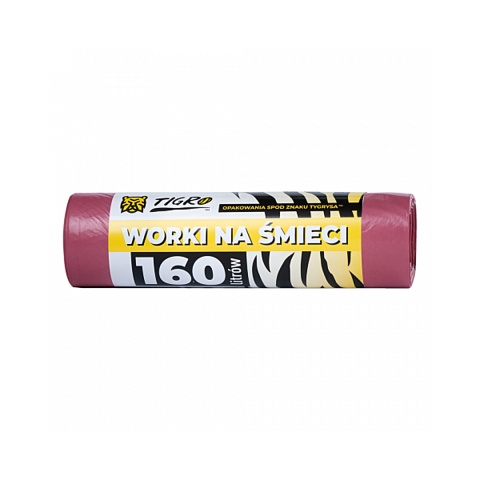 TIGRO WORKI NA ŚMIECI LDPE 160L 90x110 A10 CZERWONE PREMIUM