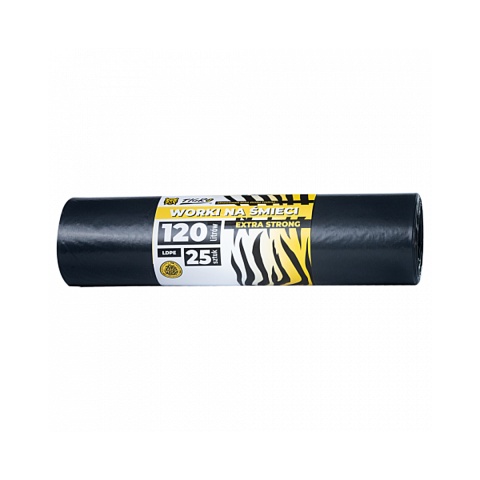TIGRO WORKI NA ŚMIECI LDPE EXTRA STRONG 120l 70X110 A25 CZARNE