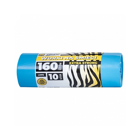 TIGRO WORKI NA ŚMIECI LDPE EXTRA STRONG 160L 90x110 A10 NIEBIESKIE