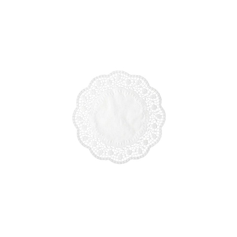 Serwetka wycinana ażurowa 34cm okrągła BIAŁA