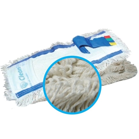 AKC MOP PŁASKI 40CM BAWEŁNIANY Z 4 KOLOROWYMI WSZYWKAMI + TAŚMA
