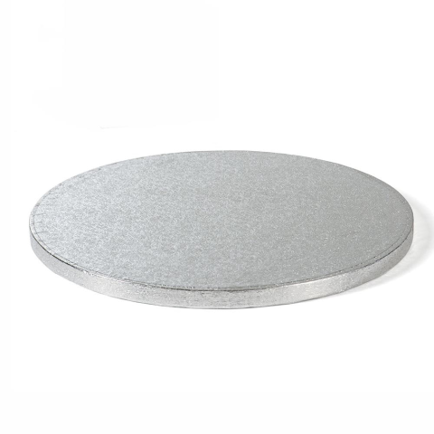 Okrągły srebrny  podkład pod tort 280mm 12mm