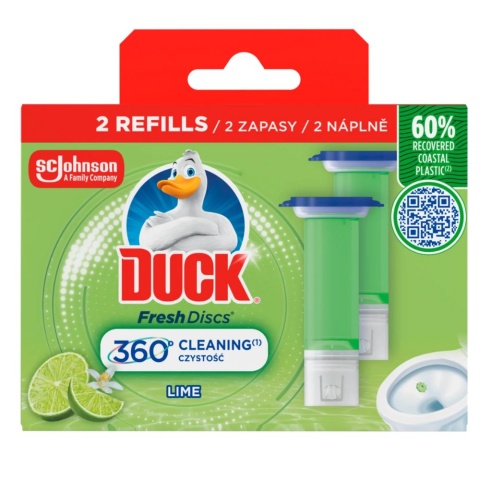 KRĄŻEK DO WC DUCK FRESH DISCS ŻELOWY 2X36ML