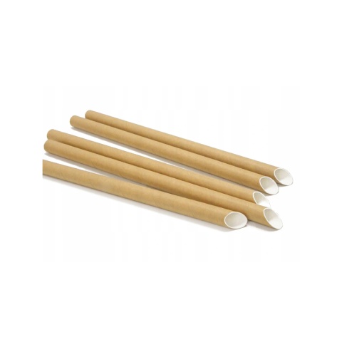 Słomka papierowa BUBBLE TEA ŚCIĘTA 12mm x 210mm KRAFT