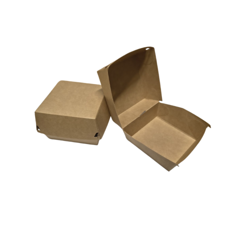 Kraft kartonik BURGER zamykany 115/115/75