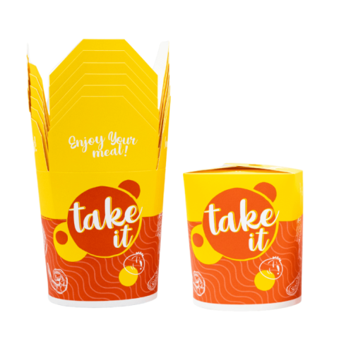 KUBEŁEK FOOD BOX TAKE IT 100% PAPER 0% PLASTIC 500ml BEZ OPŁATY SUP