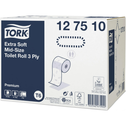 Tork Mid-size T6 ekstra miekki papier toaletowy 70mb 3 warstwowy