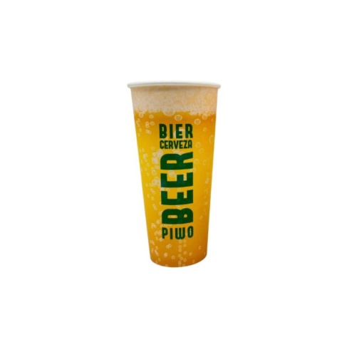 Kubek papierowy BEZ SUP do PIWA 100% papier 0% plastic 500ml 90mm